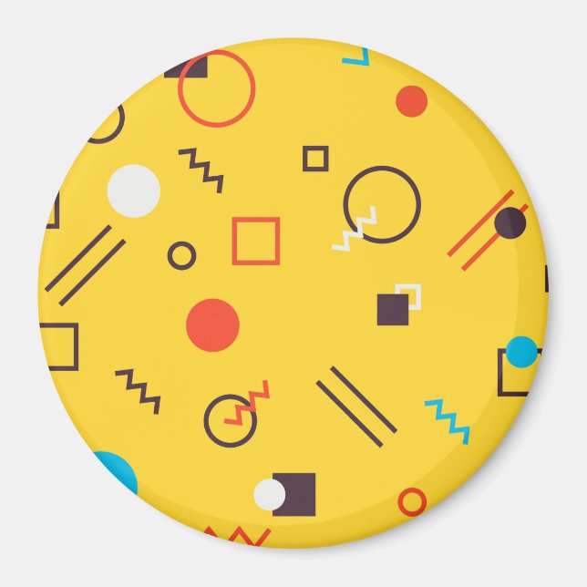 Imã Memphis geométrica urbana legal, única, moderna (Frente)