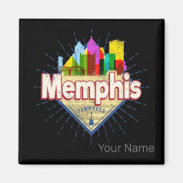 Imã Memphis Tennessee EUA Retro Skyline
