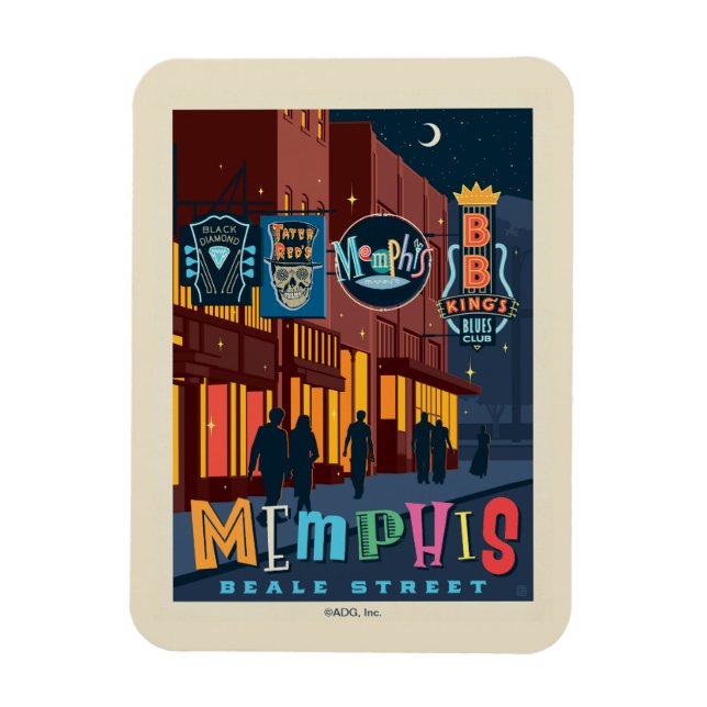 Ímã Memphis TN | Beale Street Neon (Vertical)