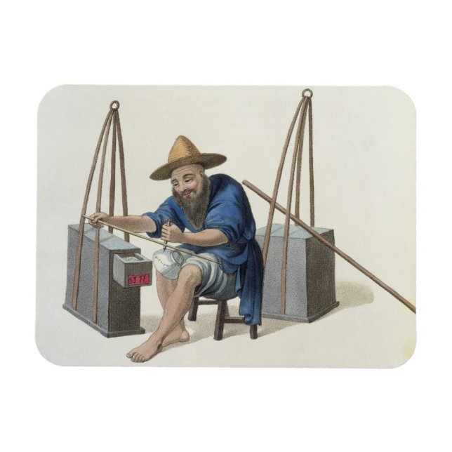 Ímã Mender de Porcelana, prato 28 de "O Figurino" (Horizontal)