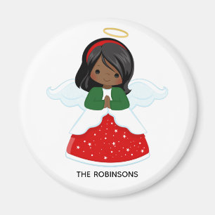 Imã Menina Afro-Americana Anjo de Natal