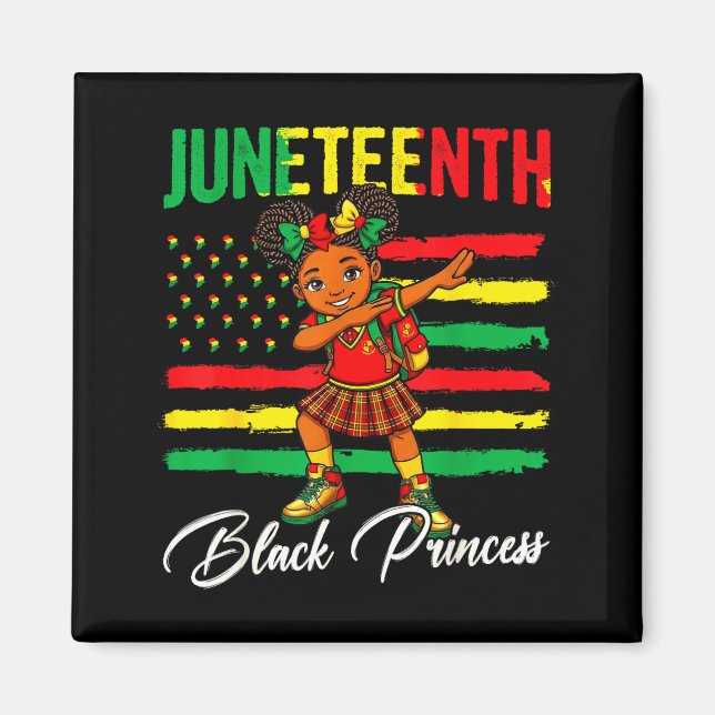 Imã Menina afro comemorando Juneteenth fazendo dabbing (Frente)