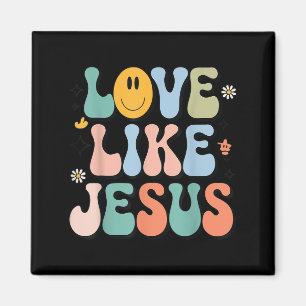Imã Menina Ama Como Jesus Cristo Cristão Bonito Groovy