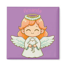 Menina anjo e passarinho