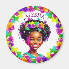 Imã Menina bonito Afro-Americana Personalizada