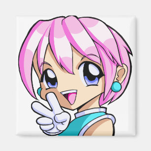 Imã Menina bonito do Anime
