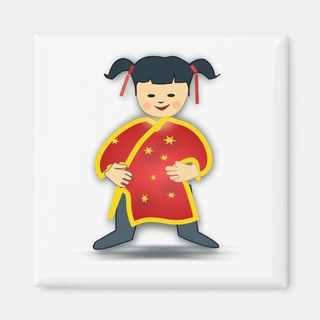 Imã Menina Chinesa Pequena (Frente)