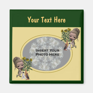 Imã Menina Com Foto De Cãezinhos