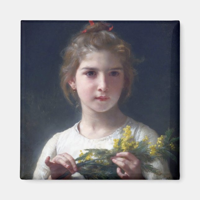 Imã Menina com Mimosa, Bouguereau (Frente)