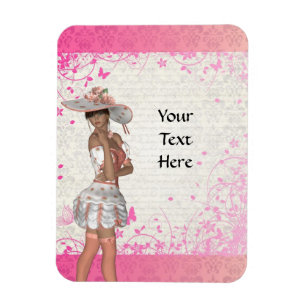 Ímã Menina cor-de-rosa do verão