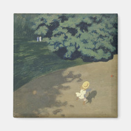 Imã Menina correndo atrás de uma bola vermelha (infânc