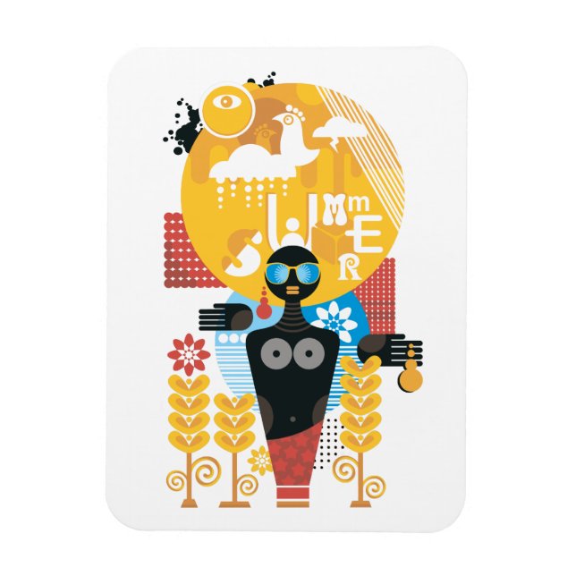 Ímã Menina da hora de verão (Vertical)