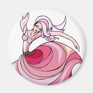 Imã Menina Dançando Rosa