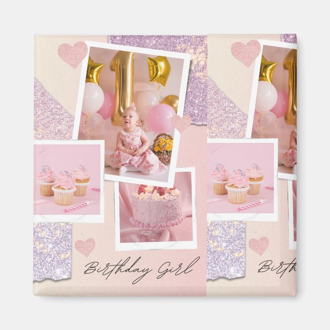 Imã Menina de aniversário do Magnet (Frente)