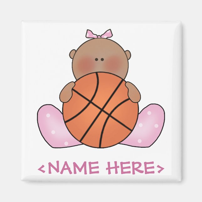 Imã Menina de basquete Lil - Étnica (Frente)