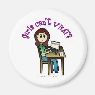 Imã Menina de Computador Claro