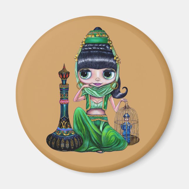 Imã Menina de Dançarina do Genie Verde (Frente)