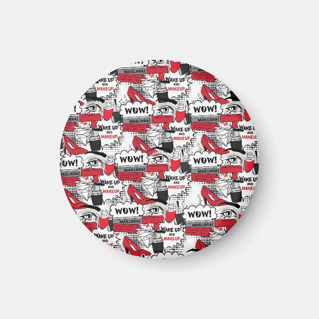 Imã Menina de maquiagem bonita - Bela kawaii e moda de (Frente)