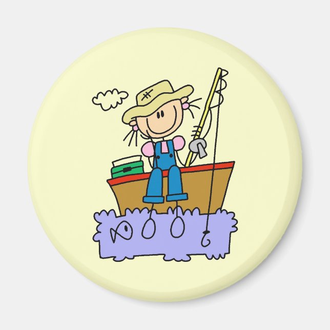 Imã Menina de Palitinho Pescando (Frente)