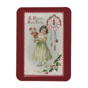 Ímã Menina do ano novo do vintage