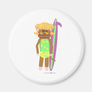 Imã Menina do macaco da peúga do surfista do