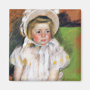 Imã Menina em um Bonnet Branco, Mary Cassatt