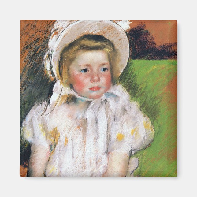 Imã Menina em um Bonnet Branco, Mary Cassatt (Frente)