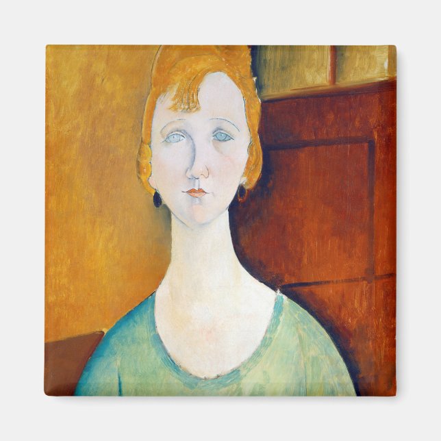 Imã Menina em uma blusa verde, Modigliani (Frente)