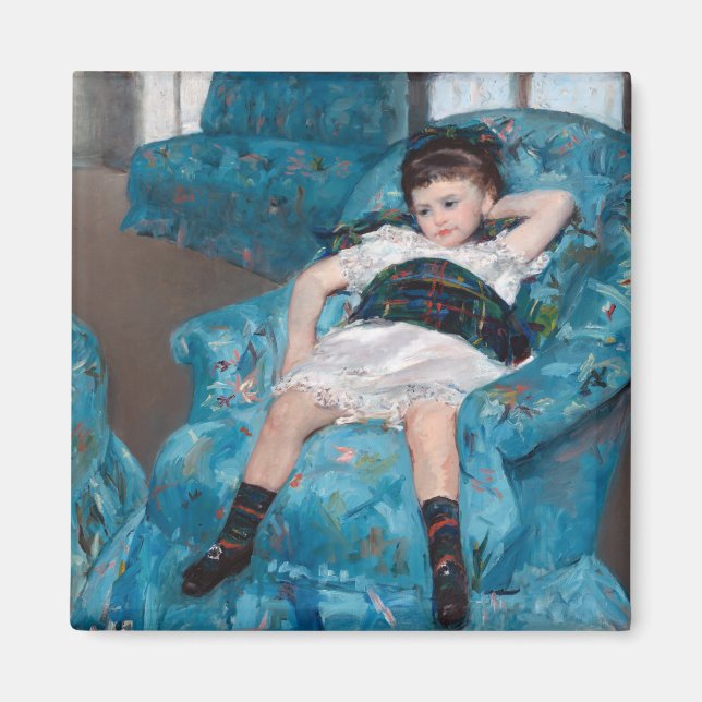 Imã Menina em uma cadeira azul, Cassatt (Frente)