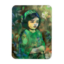 Menina em vestida verde