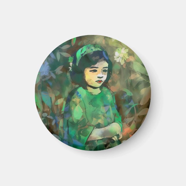 Imã Menina em vestida verde (Frente)