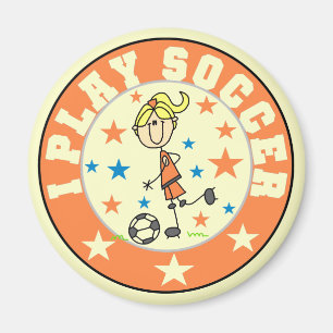 Imã Menina eu jogo t-shirt e presentes do futebol