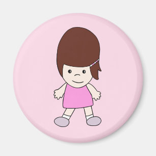 Imã Menina feliz bonito dos desenhos animados no ímã