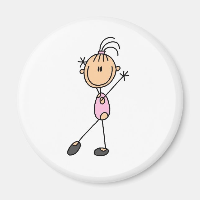 Imã Menina Gymnast a Rosa (Frente)