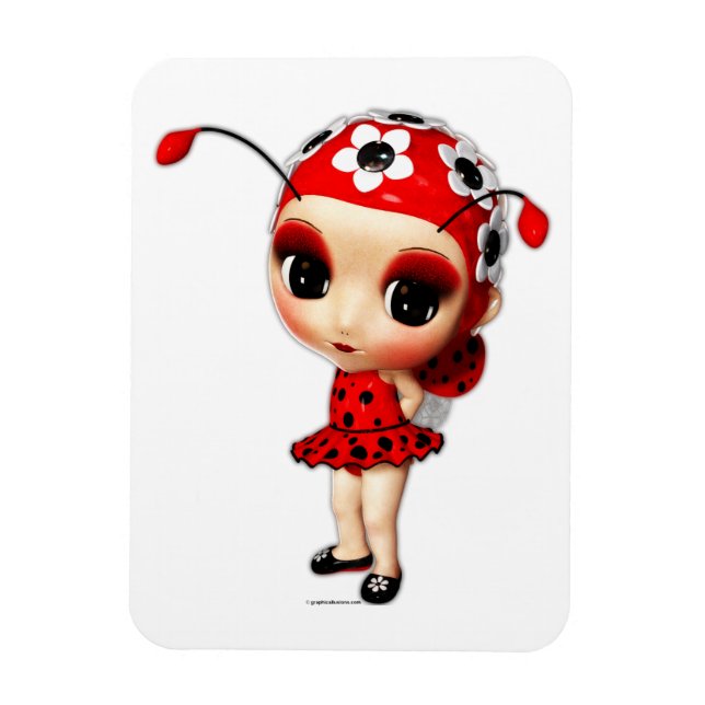 Ímã Menina Ladybug (Vertical)