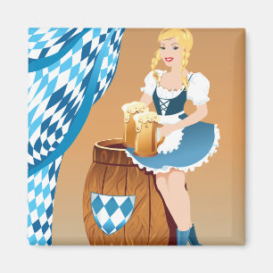 Imã menina loira de oktoberfest