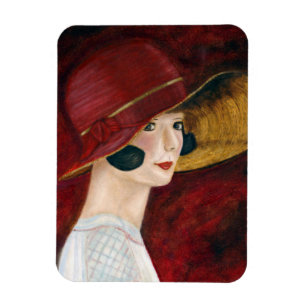 Ímã Menina rujindo do Flapper dos anos 20 no 1920 de