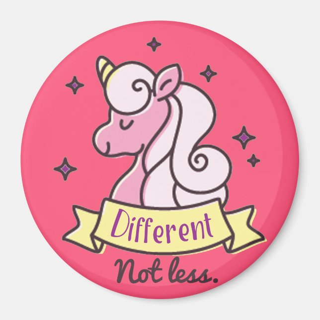 Imã Meninas Autismo Consciência, Diferente Não Menos (Frente)