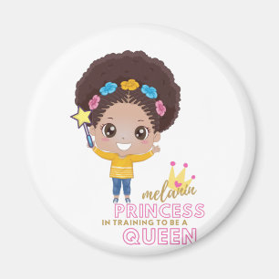 Imã Meninas Bonitas Melanin Princesa Treinando Para Se