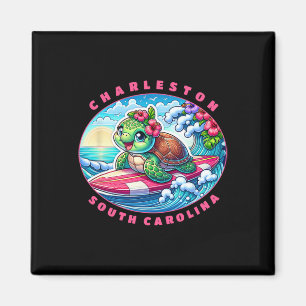 Imã Meninas de Charleston Carolina do Sul Surfando Tar