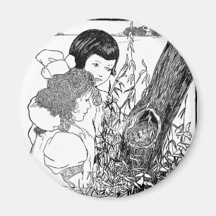 Imã Meninas Encontraram Um Ninho De Pássaros