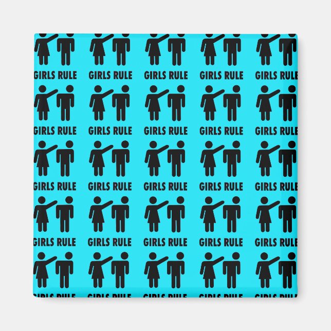 Imã Meninas Engraçadas Regra Teal Turquoise Blue Girl (Frente)