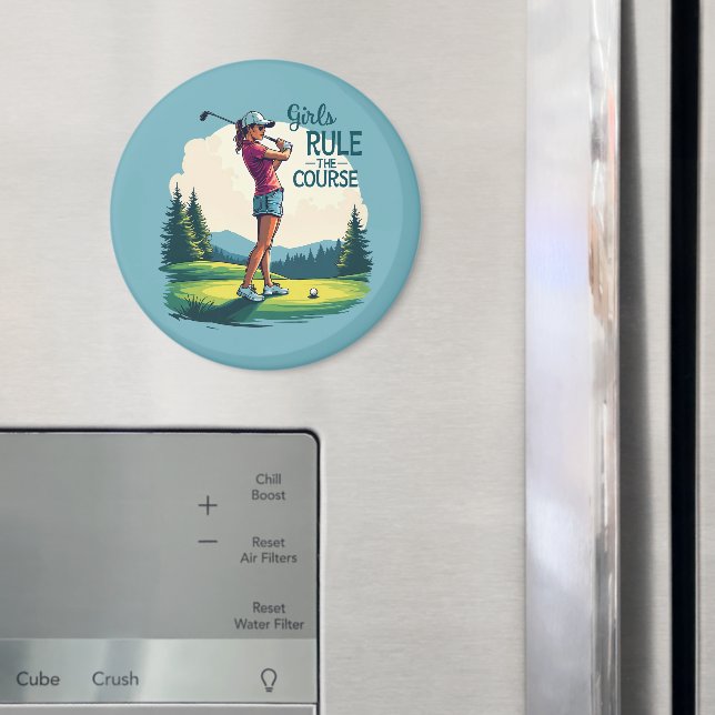 Imã Meninas governam o curso Ilustração de Golfe Retro (In Situ (Fridge))