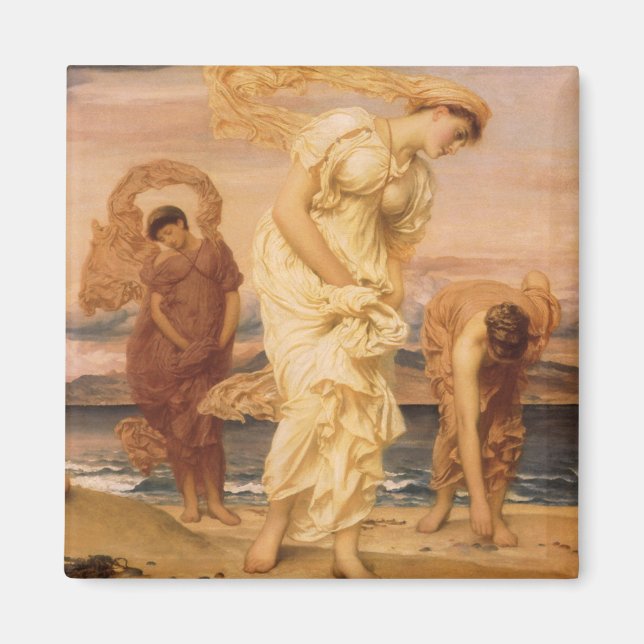 Imã Meninas Gregas Apanhando Seixos por Lord Leighton (Frente)