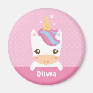 Imã Meninas Unicórnio Pequenas Kawaii Ímã Personalizad