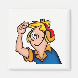 Imã Menino com fone de ouvido