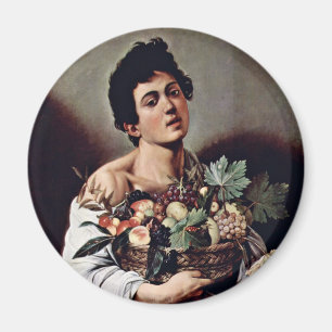 Imã Menino com uma cesta da fruta por Michelangelo