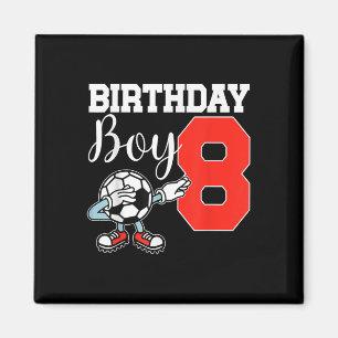Imã Menino de Aniversário 8 Futebol Dab Engraçado Oito