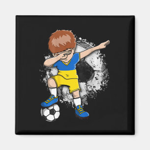 Imã Menino de Dabbing Futebol - Camisa da Ucrânia Pé U