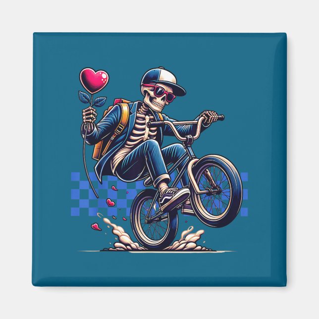 Imã Menino de Esqueleto de São Valentim Pilotando Arte (Frente)
